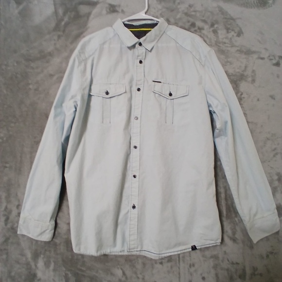 Marc Ecko Cut & Sew Men Shirt XL Button Up Long Sleeve Light Blue - Picture 1 of 10